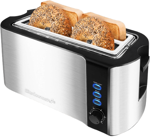 Elite Gourmet ECT‑3100 Long Slot 4‑Slice Toaster